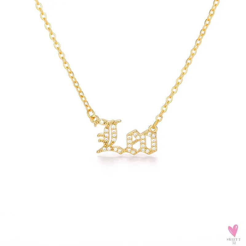 Zodiac Necklace For Women - 12 Constellation Crystal English Letter Choker Necklace