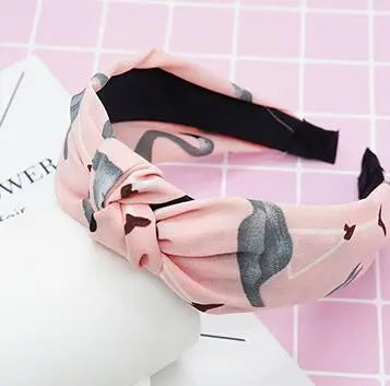 Top Knot Handmade Elastic Hair Bow/Headband for Women and Girls in Print Patterns