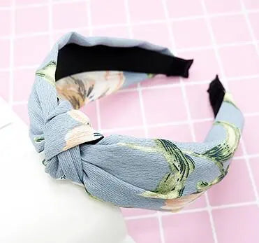 Top Knot Handmade Elastic Hair Bow/Headband for Women and Girls in Print Patterns