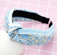 Top Knot Handmade Elastic Hair Bow/Headband for Women and Girls in Print Patterns