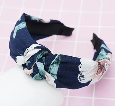 Top Knot Handmade Elastic Hair Bow/Headband for Women and Girls in Print Patterns