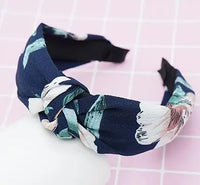 Top Knot Handmade Elastic Hair Bow/Headband for Women and Girls in Print Patterns