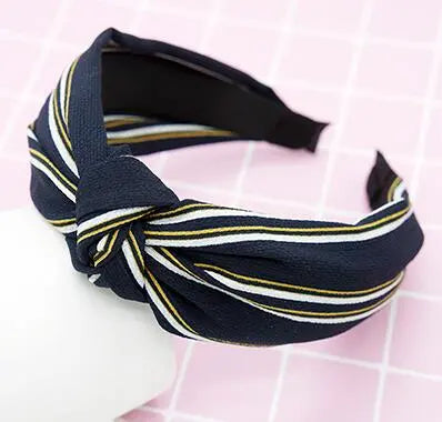 Top Knot Handmade Elastic Hair Bow/Headband for Women and Girls in Print Patterns