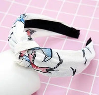 Top Knot Handmade Elastic Hair Bow/Headband for Women and Girls in Print Patterns