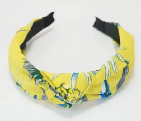 Top Knot Handmade Elastic Hair Bow/Headband for Women and Girls in Print Patterns