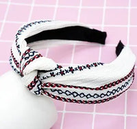 Top Knot Handmade Elastic Hair Bow/Headband for Women and Girls in Print Patterns