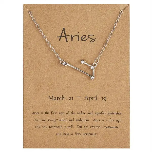 Zodiac Sign Necklace in Gold and Silver for Women and Men - 12 Constellation Signs