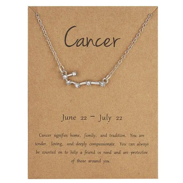 Zodiac Sign Necklace in Gold and Silver for Women and Men - 12 Constellation Signs