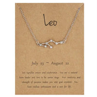 Zodiac Sign Necklace in Gold and Silver for Women and Men - 12 Constellation Signs