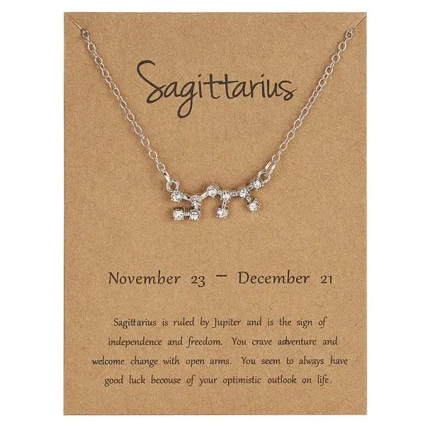Zodiac Sign Necklace in Gold and Silver for Women and Men - 12 Constellation Signs