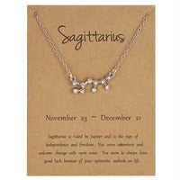 Zodiac Sign Necklace in Gold and Silver for Women and Men - 12 Constellation Signs