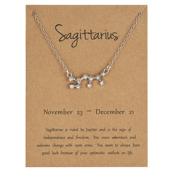 Zodiac Sign Necklace in Gold and Silver for Women and Men - 12 Constellation Signs