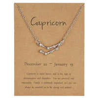 Zodiac Sign Necklace in Gold and Silver for Women and Men - 12 Constellation Signs