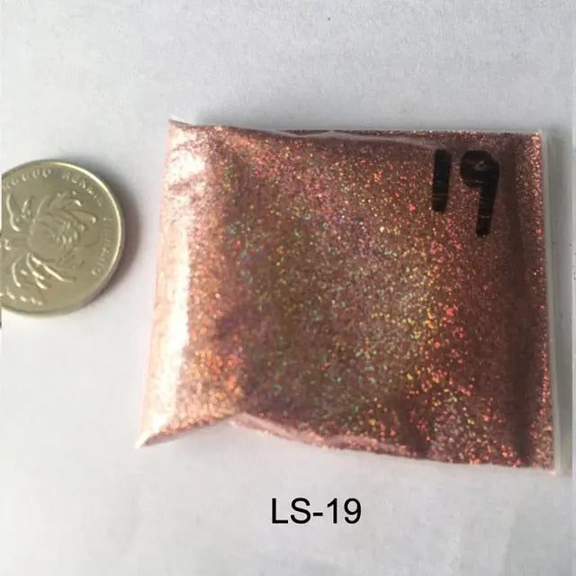 Holographic Glitter Nail Art Powder for Women and Girls - 10 G Per Bag, 0.2 mm Glitter