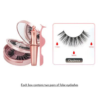 Double Layer Magnetic False Eyelashes & Eye Liner With Tweezers for Women and Girls