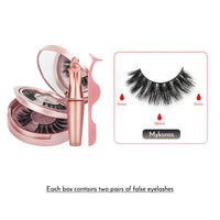 Double Layer Magnetic False Eyelashes & Eye Liner With Tweezers for Women and Girls