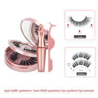 Double Layer Magnetic False Eyelashes & Eye Liner With Tweezers for Women and Girls