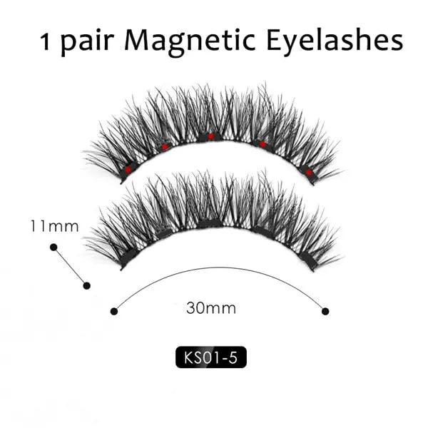 Double Layer Magnetic False Eyelashes & Eye Liner With Tweezers for Women and Girls