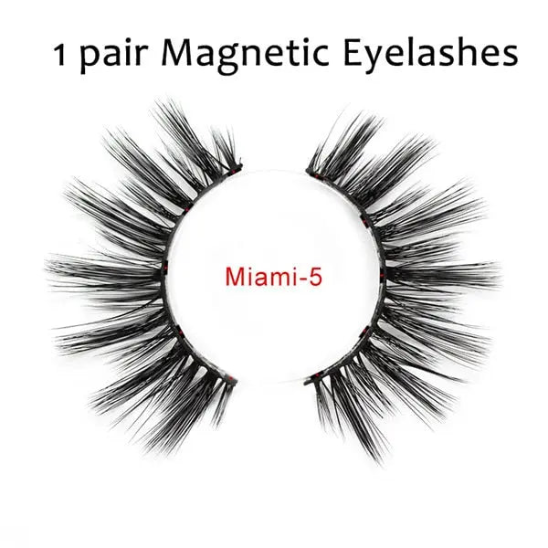 Double Layer Magnetic False Eyelashes & Eye Liner With Tweezers for Women and Girls