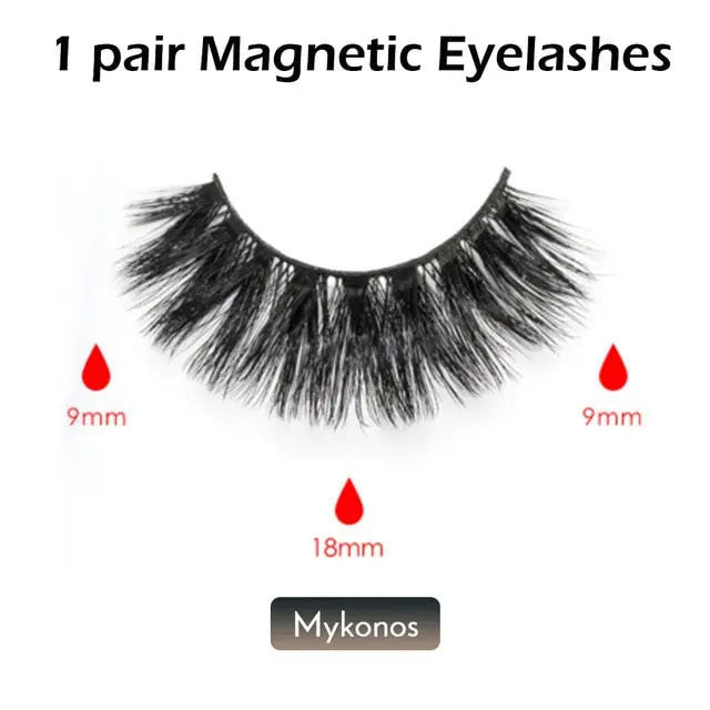Double Layer Magnetic False Eyelashes & Eye Liner With Tweezers for Women and Girls