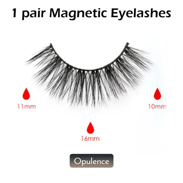 Double Layer Magnetic False Eyelashes & Eye Liner With Tweezers for Women and Girls