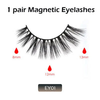 Double Layer Magnetic False Eyelashes & Eye Liner With Tweezers for Women and Girls