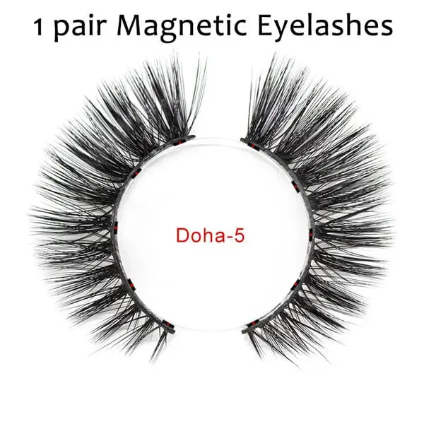 Double Layer Magnetic False Eyelashes & Eye Liner With Tweezers for Women and Girls
