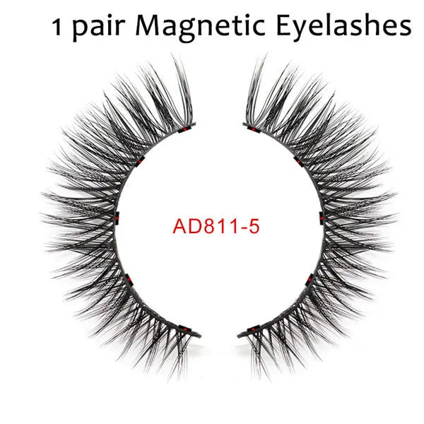 Double Layer Magnetic False Eyelashes & Eye Liner With Tweezers for Women and Girls