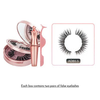 Double Layer Magnetic False Eyelashes & Eye Liner With Tweezers for Women and Girls