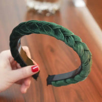 Solid Color Velvet Braided Headbands for Women and Girls With Stay Put Teeth