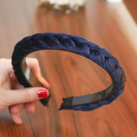 Solid Color Velvet Braided Headbands for Women and Girls With Stay Put Teeth