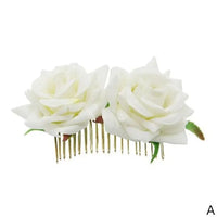 Romantic Rose Flower Hair Comb for Women and Girls in 5 Stunning Colors
