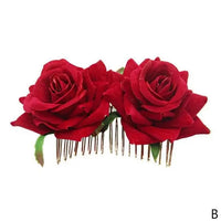 Romantic Rose Flower Hair Comb for Women and Girls in 5 Stunning Colors