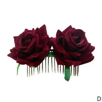 Romantic Rose Flower Hair Comb for Women and Girls in 5 Stunning Colors