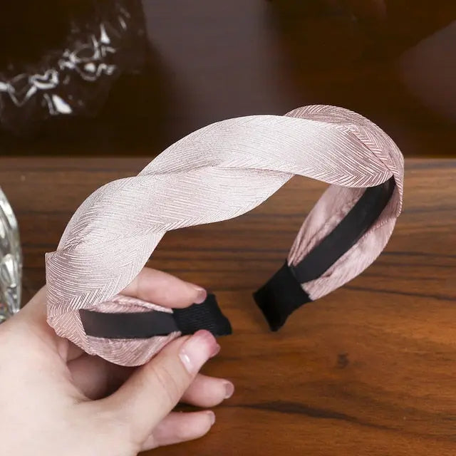 Solid Color Velvet Braided Headbands for Women and Girls With Stay Put Teeth