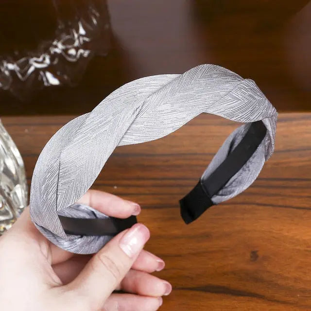 Solid Color Velvet Braided Headbands for Women and Girls With Stay Put Teeth