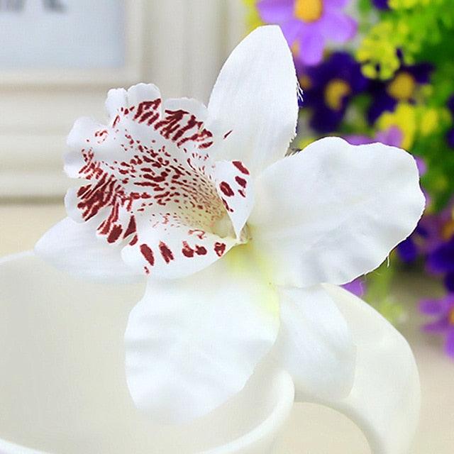 Handmade Orchid Flower Hair Clip for Women and Girls - 1 Piece Design in 10 Colors