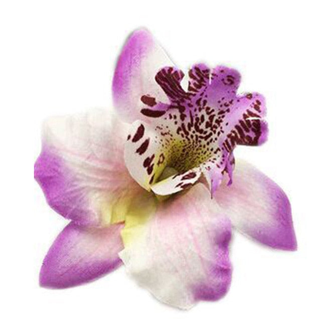 Handmade Orchid Flower Hair Clip for Women and Girls - 1 Piece Design in 10 Colors