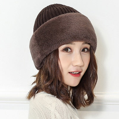 Wool Knitted Beanie With Mask for Men and Women in 6 Colors