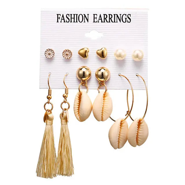 6 to 15 Tassel Earring, Long Drop Earring and Stud Earring Sets for Women and Girls