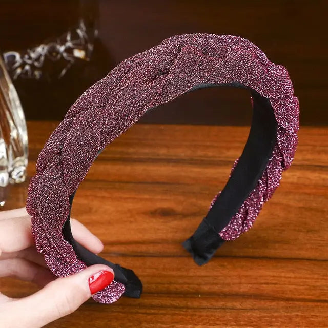 Solid Color Velvet Braided Headbands for Women and Girls With Stay Put Teeth