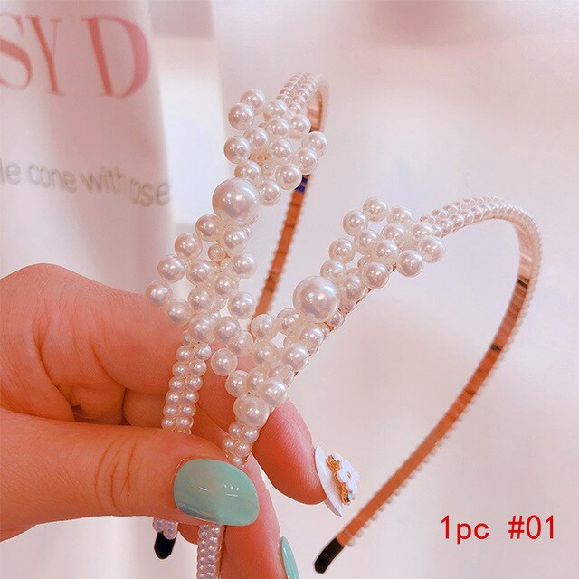 Beautiful Beaded Imitation Pearl Hair Bands for Women & Girls - Light Weight in Six Designs