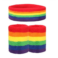 3Pcs Unisex Cotton Sweatbands Set - Wrist and Headband - Women/Men/Boys/Girls