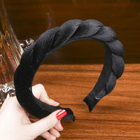 Solid Color Velvet Braided Headbands for Women and Girls With Stay Put Teeth