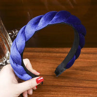 Solid Color Velvet Braided Headbands for Women and Girls With Stay Put Teeth