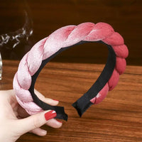 Solid Color Velvet Braided Headbands for Women and Girls With Stay Put Teeth