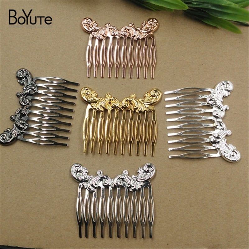 Vintage Flower Hair Combs for Women and Girls in 6 Colors - 10 Pieces