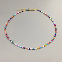 Beaded Choker Necklace in String Style for Women and Girls - Solid and Multi-Colors