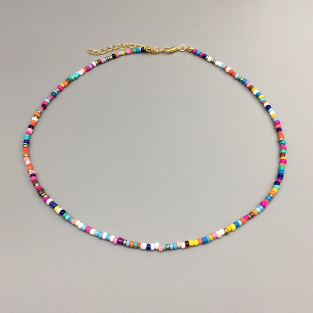 Beaded Choker Necklace in String Style for Women and Girls - Solid and Multi-Colors