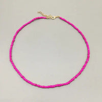 Beaded Choker Necklace in String Style for Women and Girls - Solid and Multi-Colors